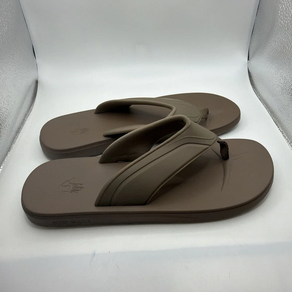 Body Glove Men's Comfort Footbed Flip Flop Sandals - Size 13- BROWN